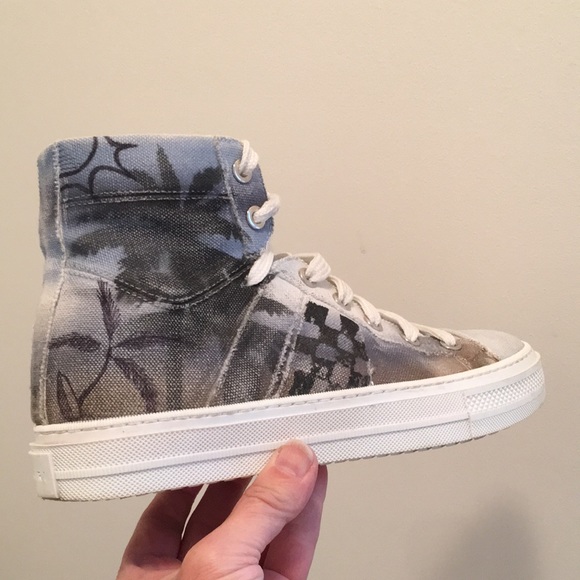 Amiri Sunset Canvas Airbrushed Palm Sneakers - Picture 8 of 14